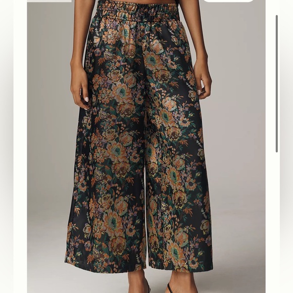 Anthropologie Somerset Pull-On Pants: Cropped Jacquard Edition - Picture 2 of 7
